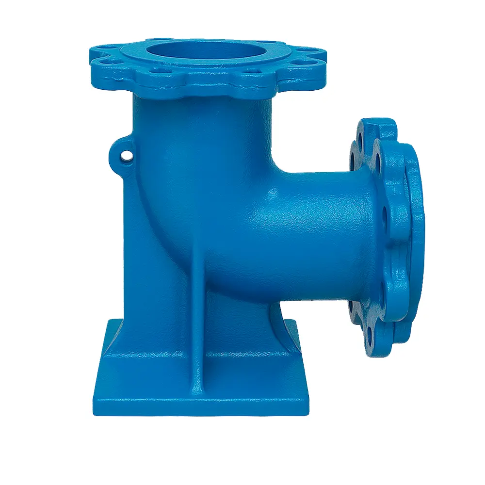 Codo doble brida 90º con pata