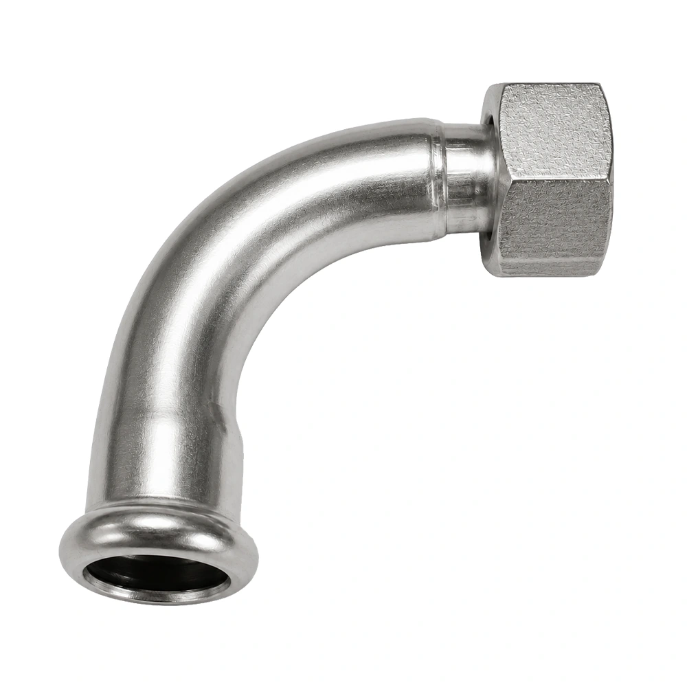Curva racor loco 2 piezas inoxidable