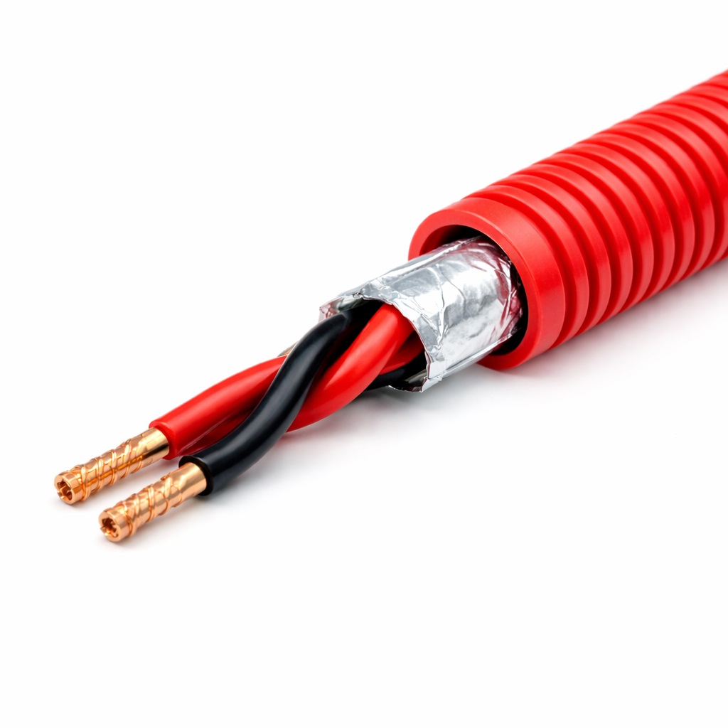 Cable 2 x 1,5 trenzado, apantallado y entubado