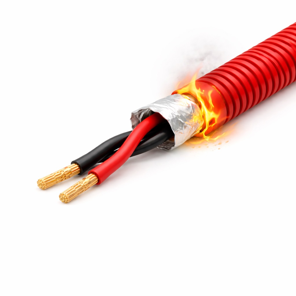 Cable 2 x 1,5 trenzado, apantallado, entubado y RF120