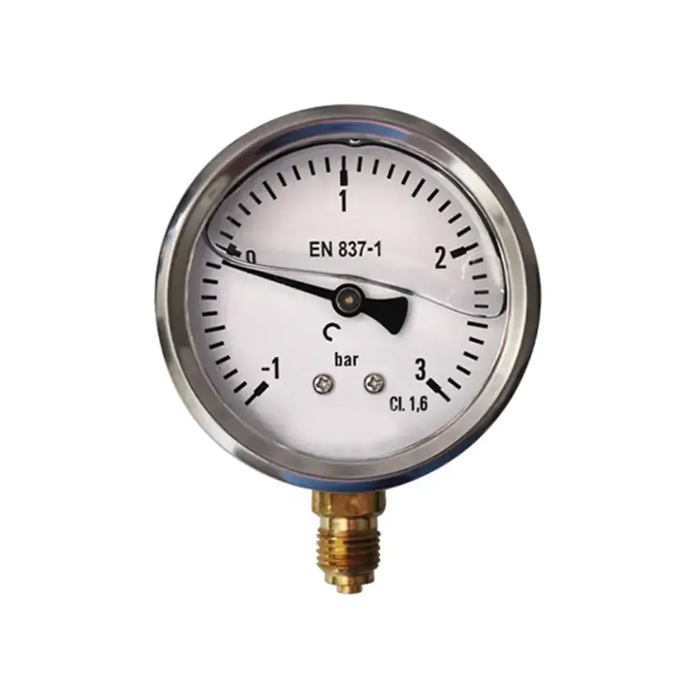 Manovacuómetro glicerina <br>caja inox