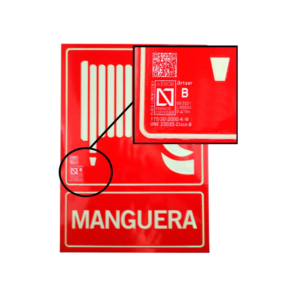 Placas señalización<br>PVC clase B