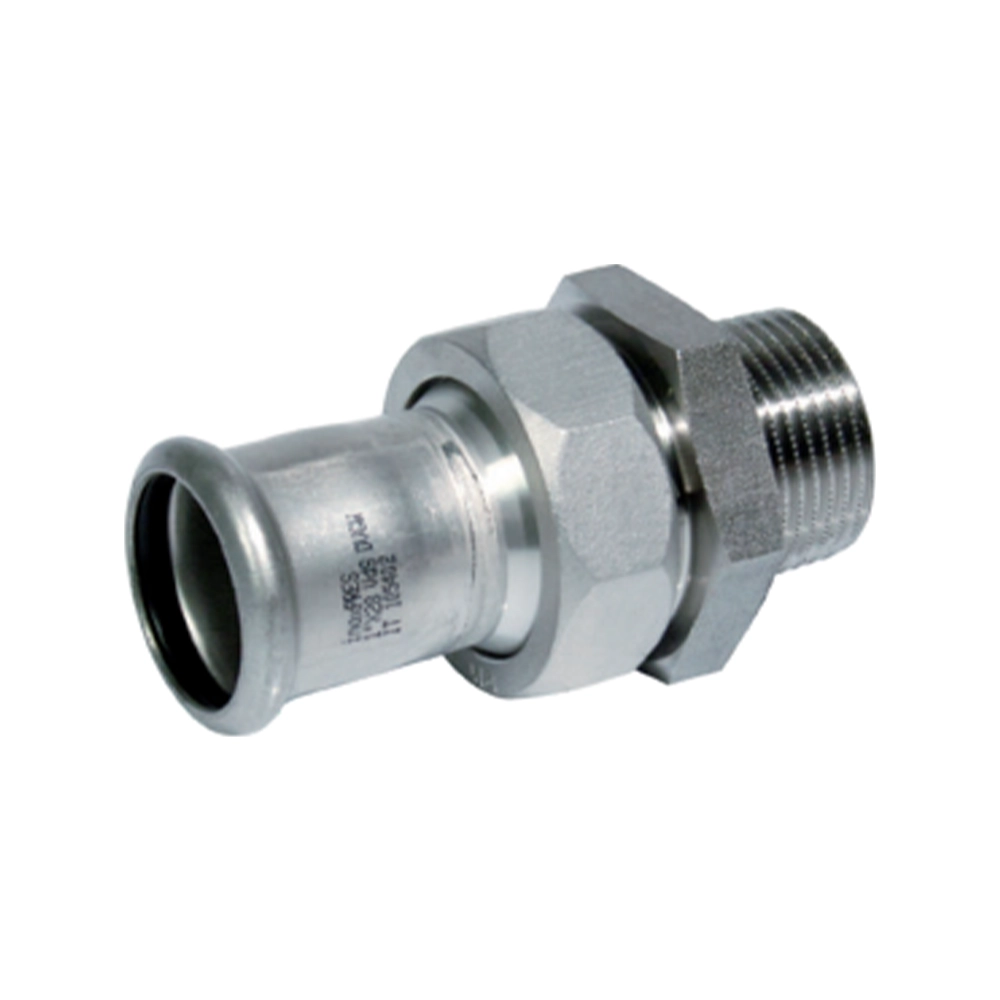 Racor 3 piezas macho inoxidable