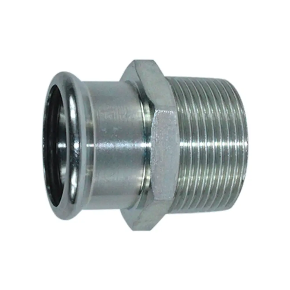 Unión macho inoxidable