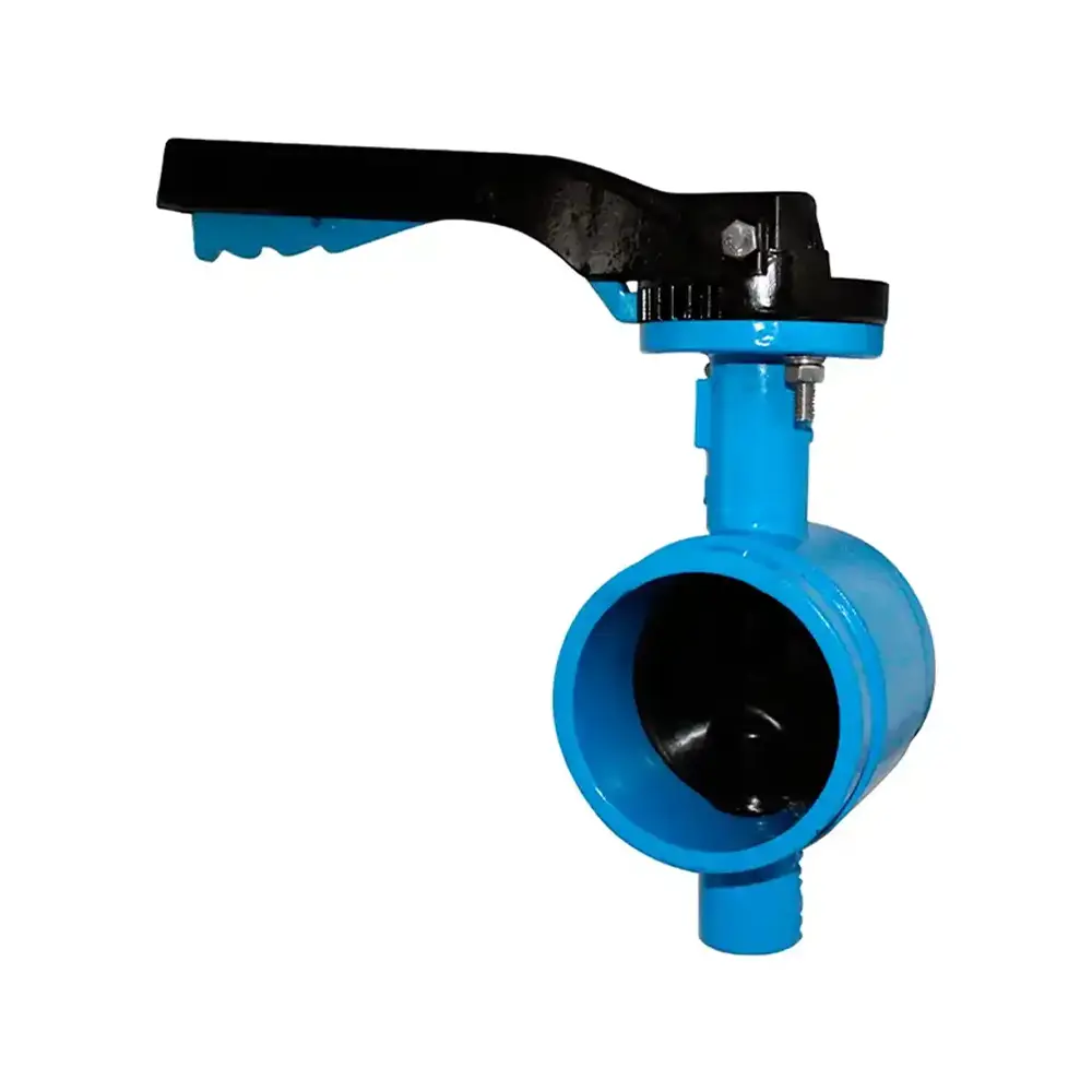 Válvula mariposa con palanca ranurada