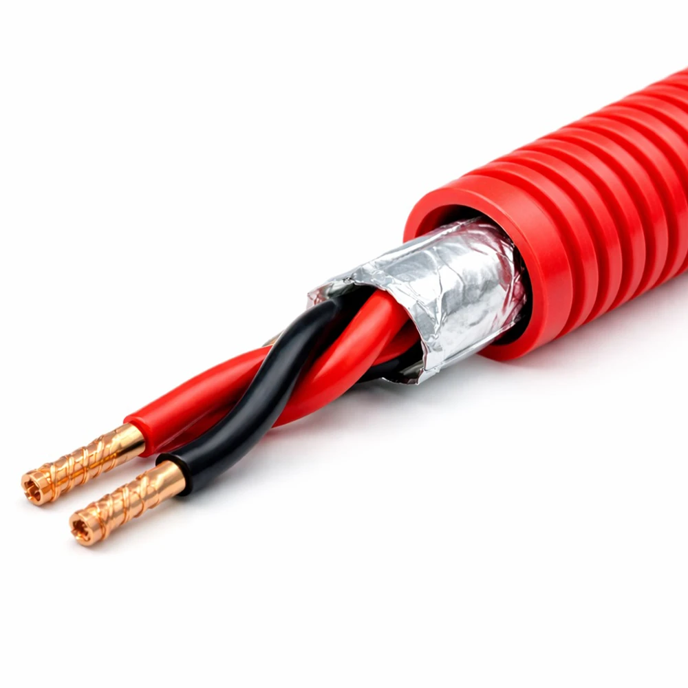 Cable 2 x 1,5 trenzado, apantallado y entubado