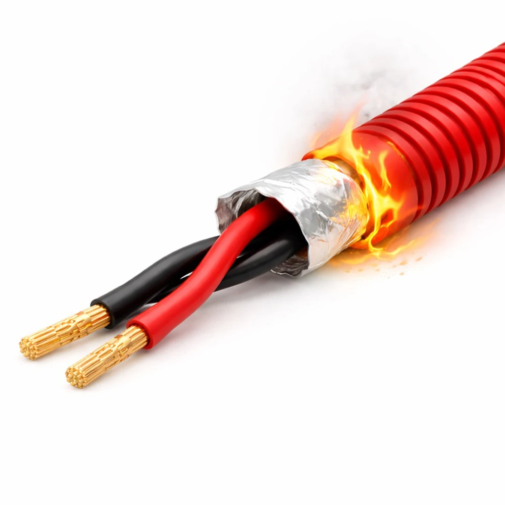 Cable 2 x 1,5 trenzado, apantallado, entubado y RF120
