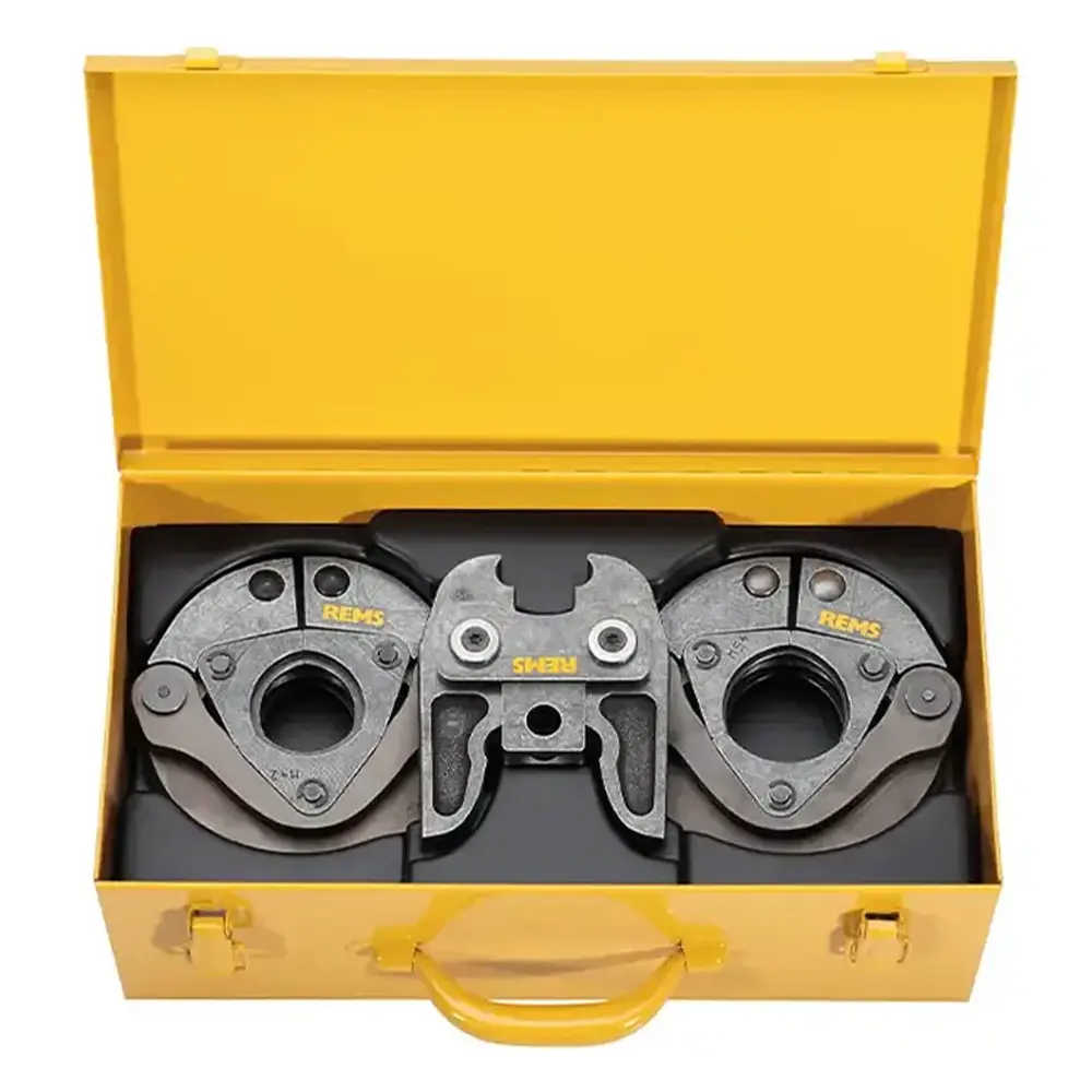 Caja metálica amarilla con lazos y adaptador