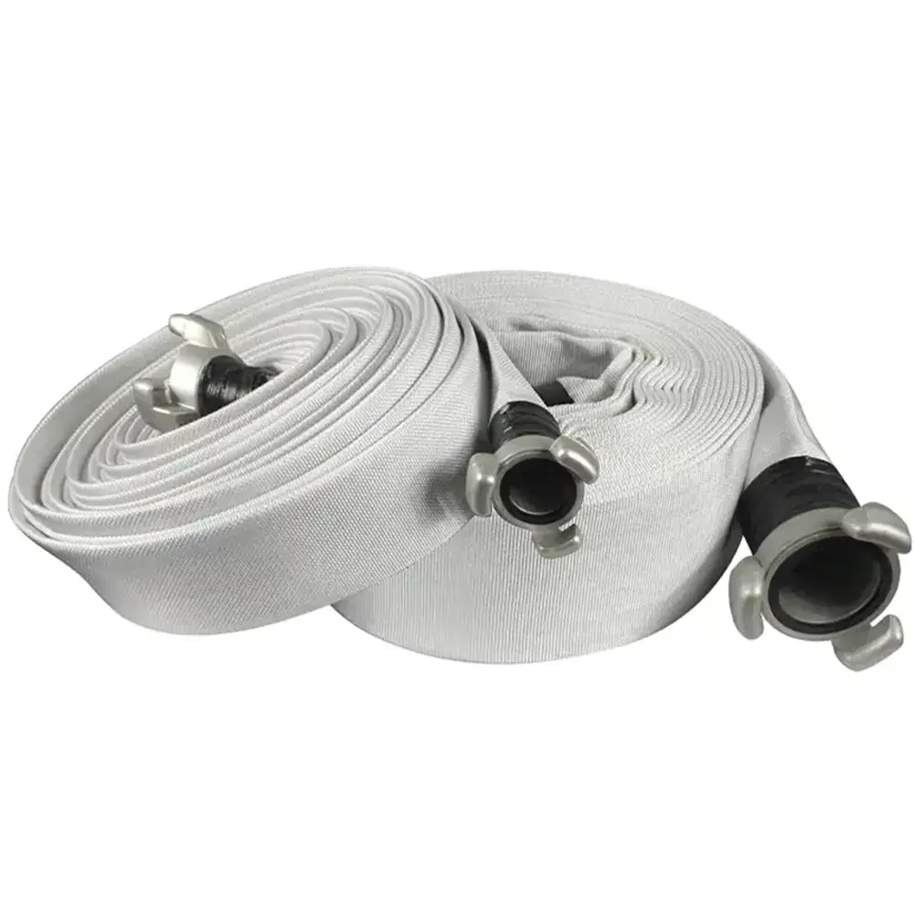 Manguera plana<br>textil blanca