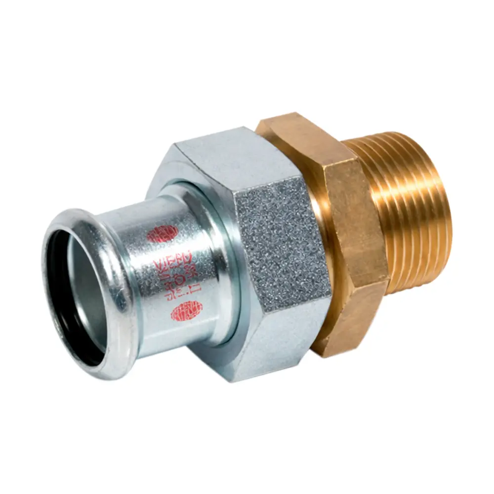 Racor 3 piezas macho acero al carbono