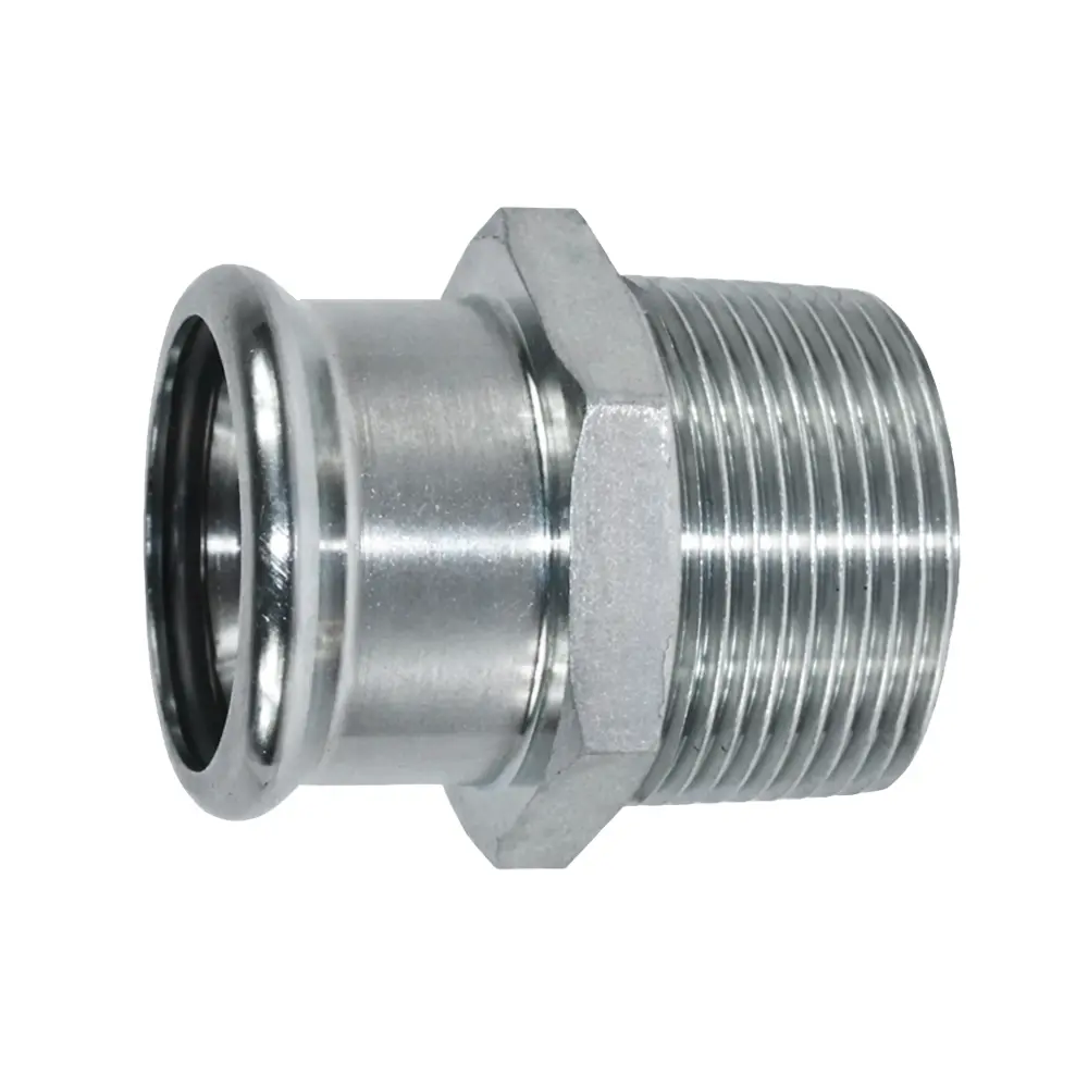 Unión macho acero al carbono