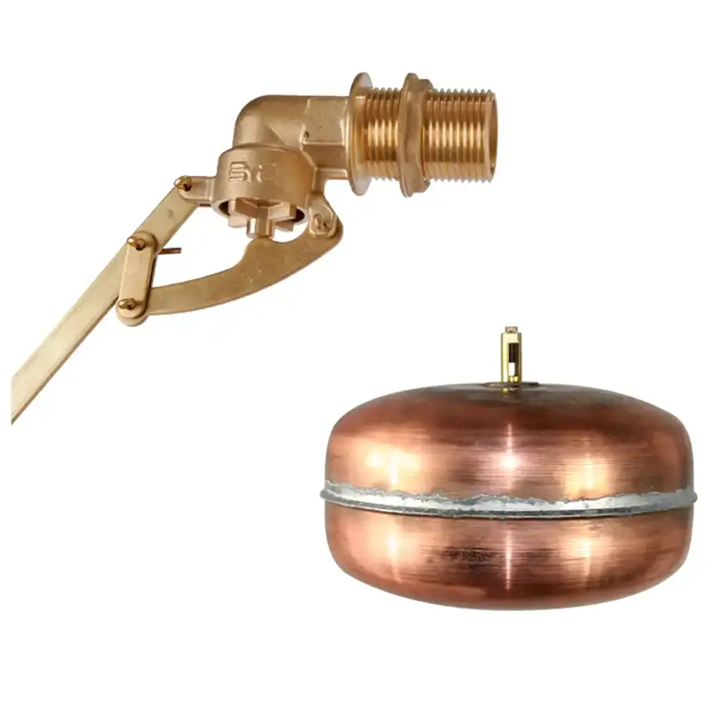 Válvula flotador con varilla plana y boya de latón